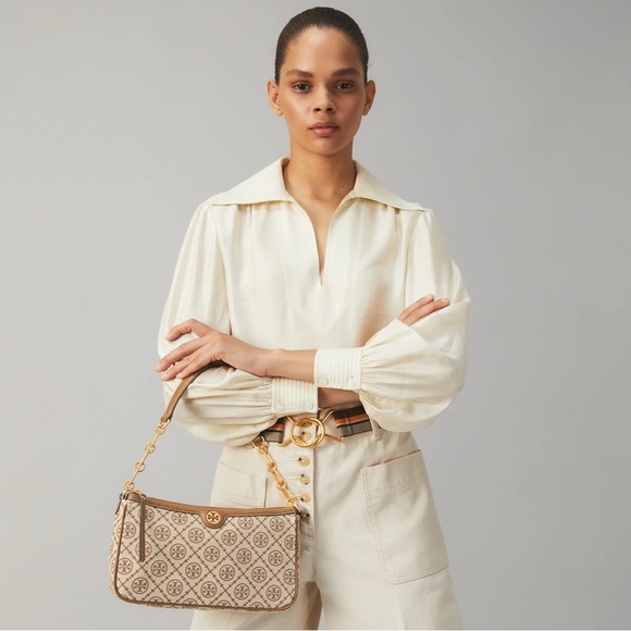 TORY BURCH HAZELNUT T MONOGRAM STUDIO BAG - Picture 3 of 6